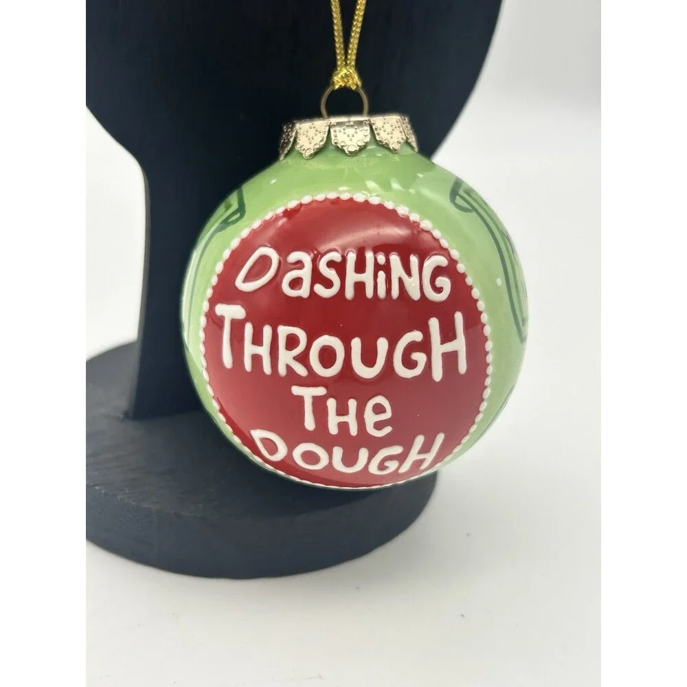 “Dashing Through the Dough” Money Glass Christmas Ornament From OUR NAME IS MUD